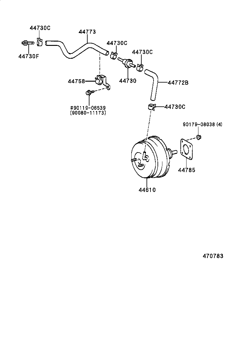44772-06010 HOSE, CHECK VALVE TO BRAKE BOOSTER product image