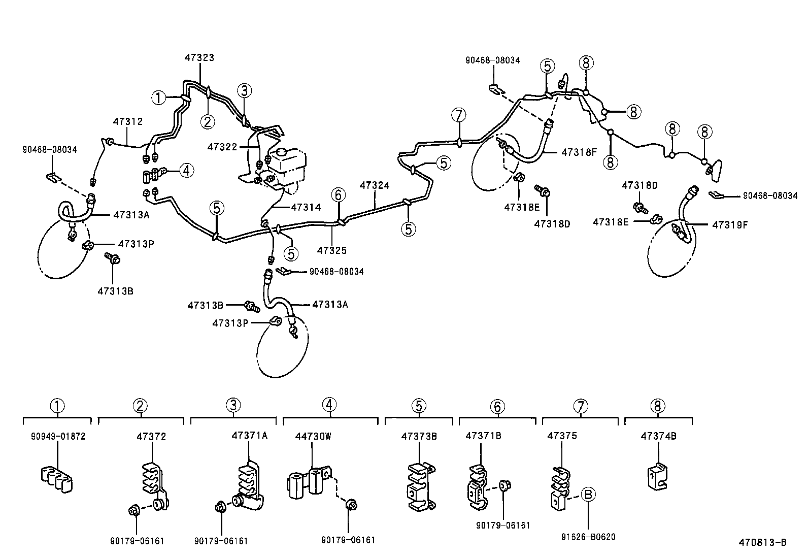 Toyota 47312-30480 TUBE, FRONT BRAKE, NO.2