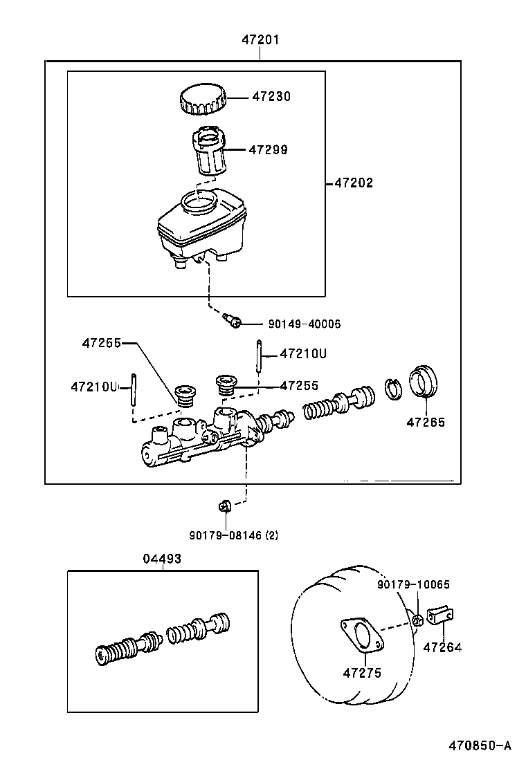 Toyota 47220-50100 RESERVOIR SUB-ASSY, BRAKE MASTER CYLINDER