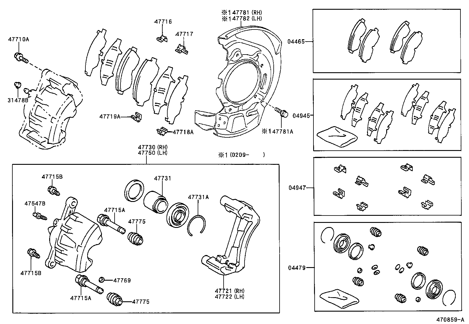Toyota 04465-42041 PAD KIT, DISC BRAKE, FRONT