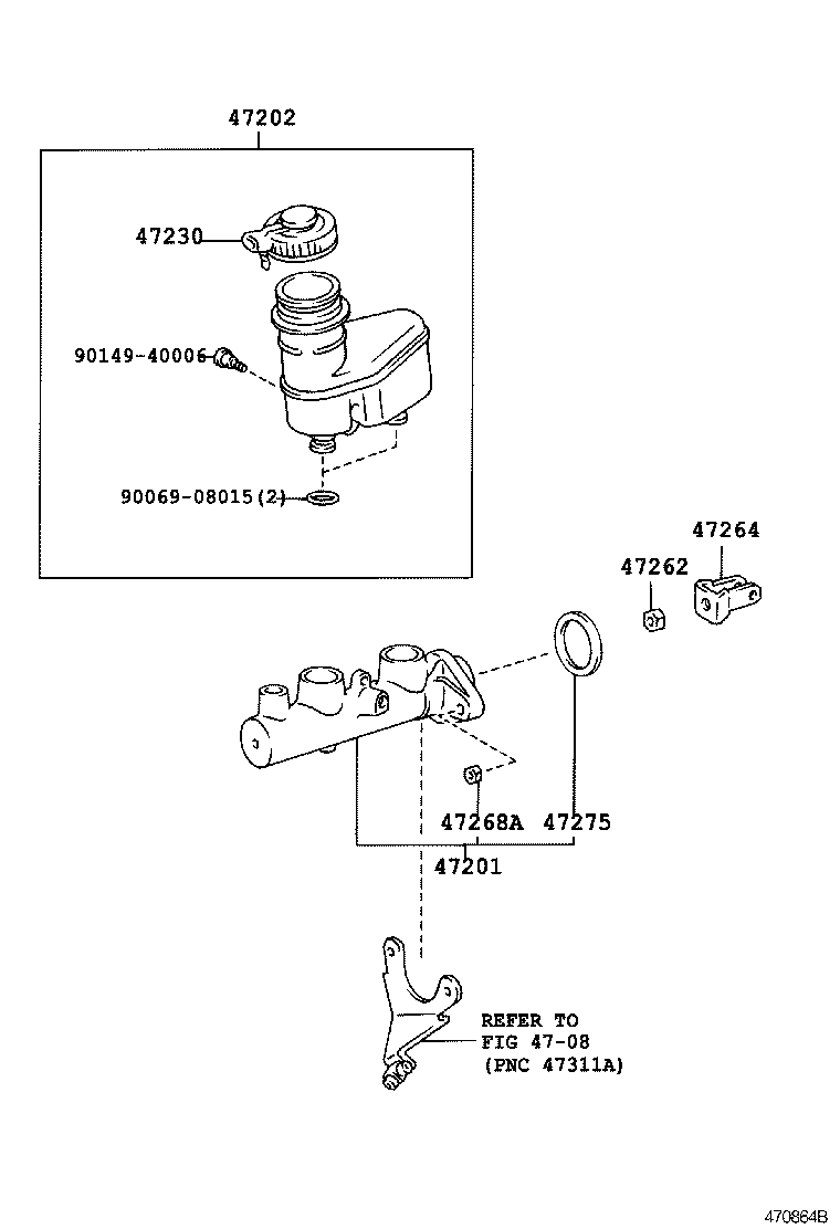 47220-05020 RESERVOIR SUB-ASSY, BRAKE MASTER CYLINDER product image