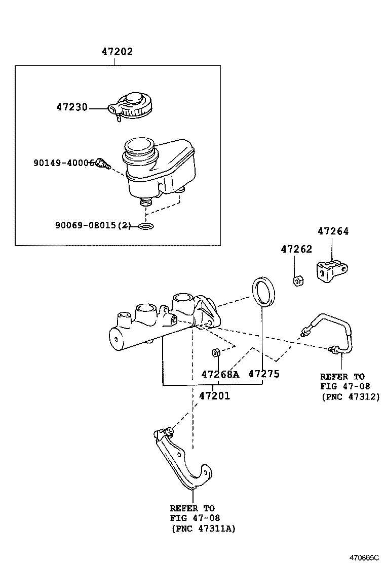 47220-05020 RESERVOIR SUB-ASSY, BRAKE MASTER CYLINDER product image