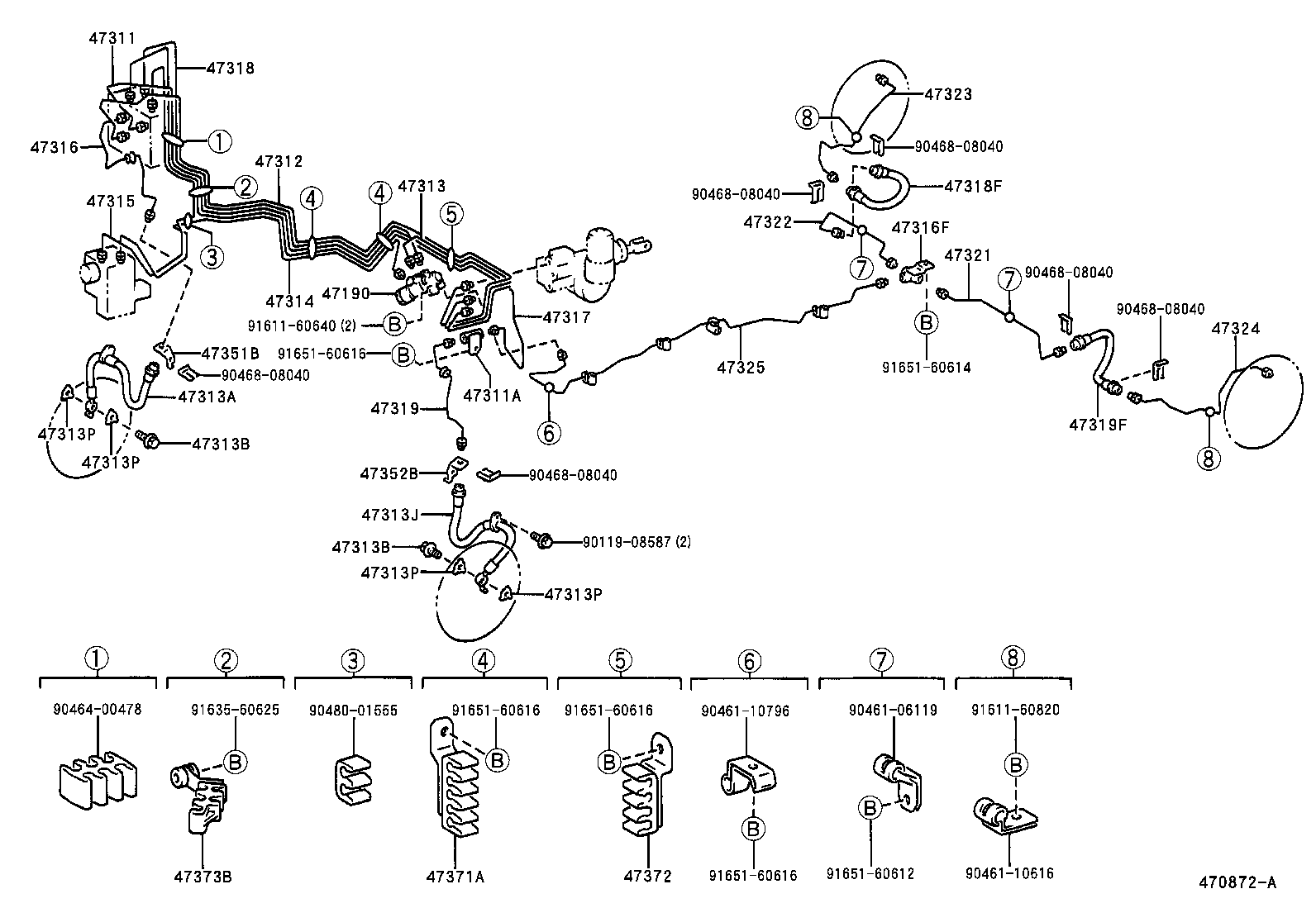 Toyota 47311-42070 TUBE, FRONT BRAKE, NO.1