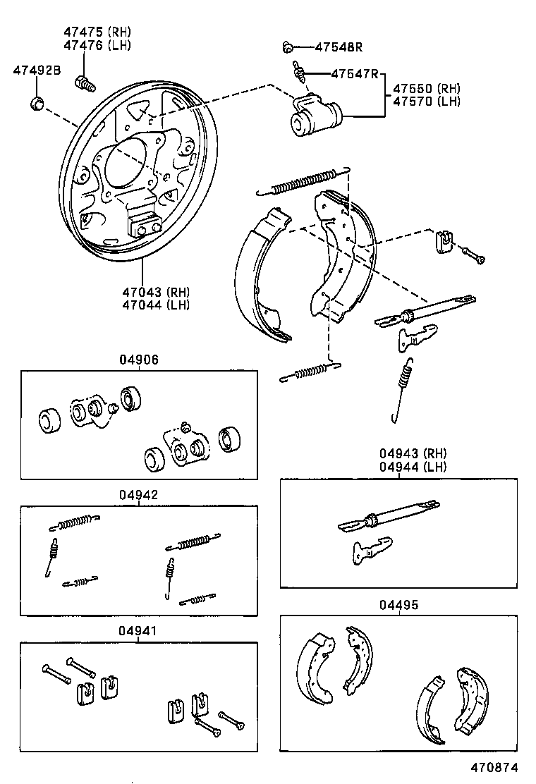 04943-05020 STRUT KIT, REAR BRAKE, RH product image