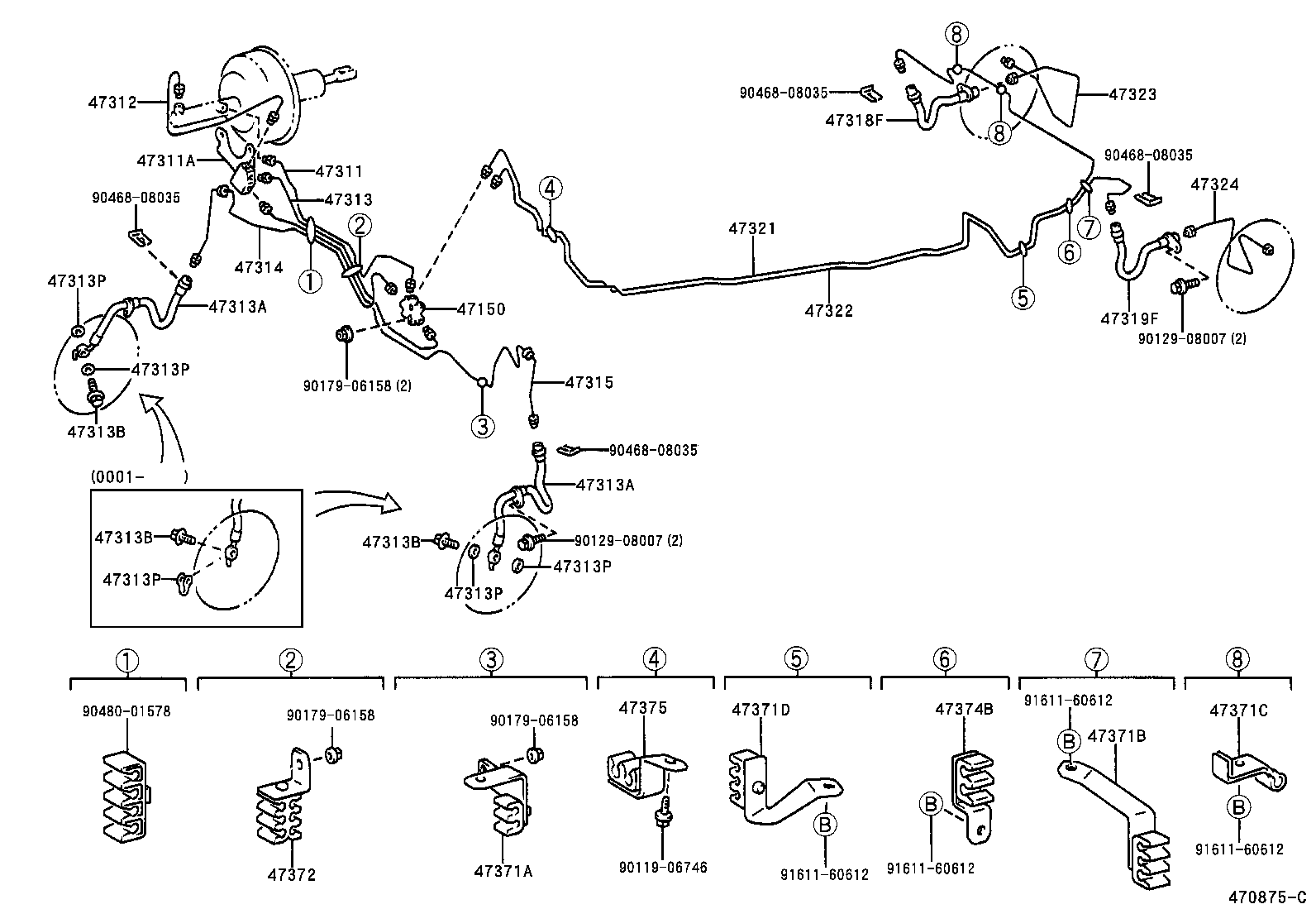47311-05140 TUBE, FRONT BRAKE, NO.1 product image