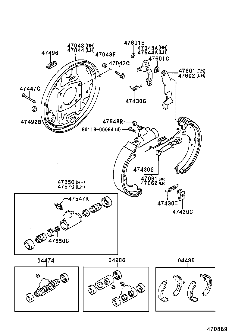 04495-46010 SHOE KIT, REAR BRAKE product image