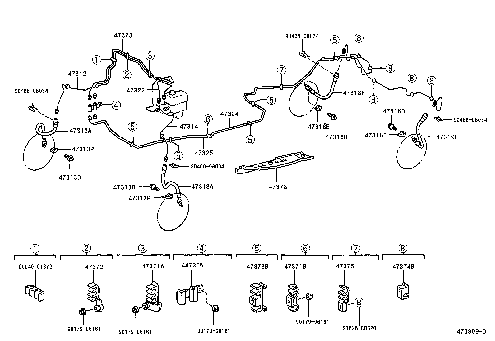 47313-30430 TUBE, FRONT BRAKE, NO.3 product image