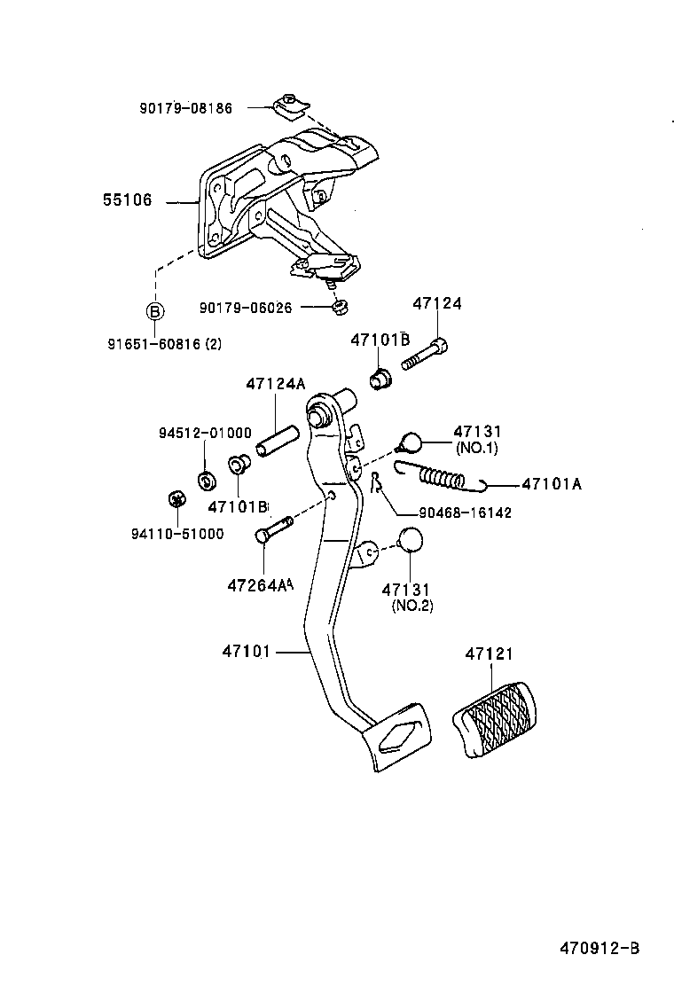 47101-46030 PEDAL SUB-ASSY, BRAKE product image