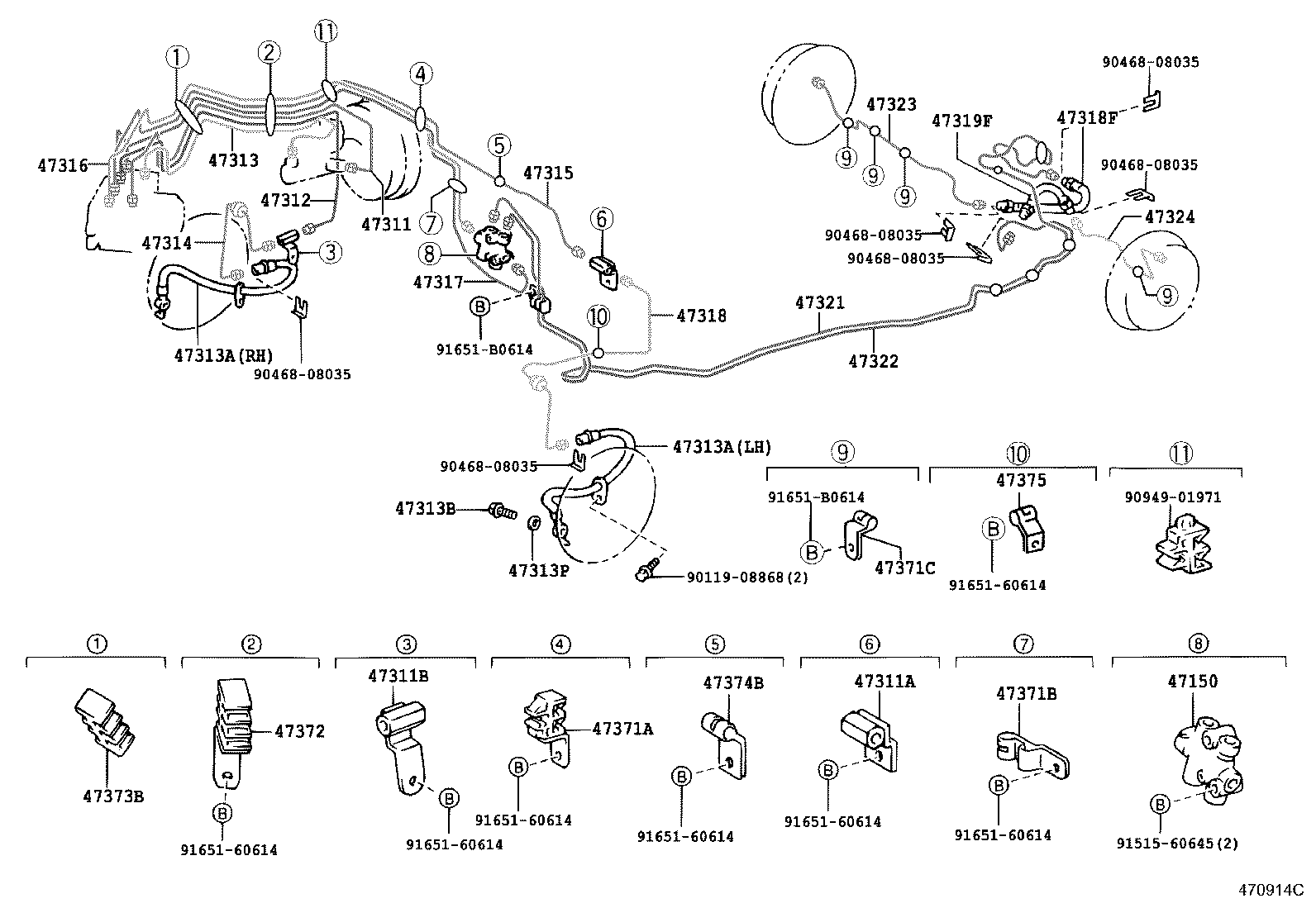 47311-46030 TUBE, FRONT BRAKE, NO.1 product image