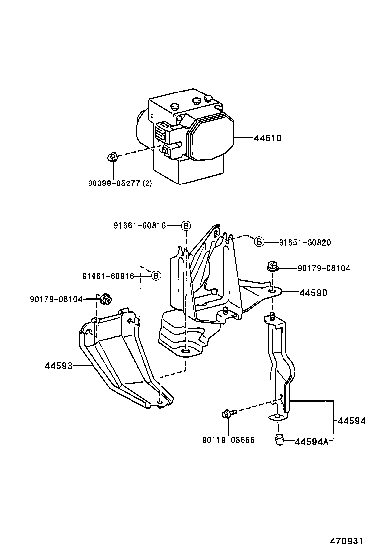 44545-42020 HOLDER, BRAKE ACTUATOR BOLT product image