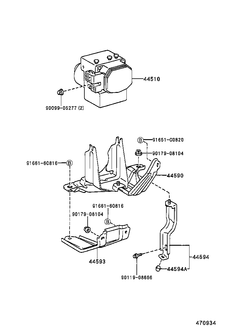 44545-42020 HOLDER, BRAKE ACTUATOR BOLT product image