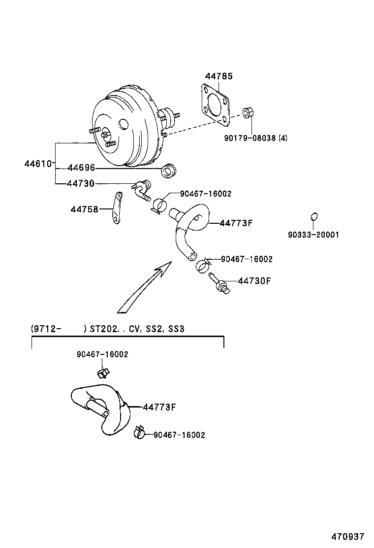 44758-20310 BRACKET, VACUUM CHECK VALVE product image