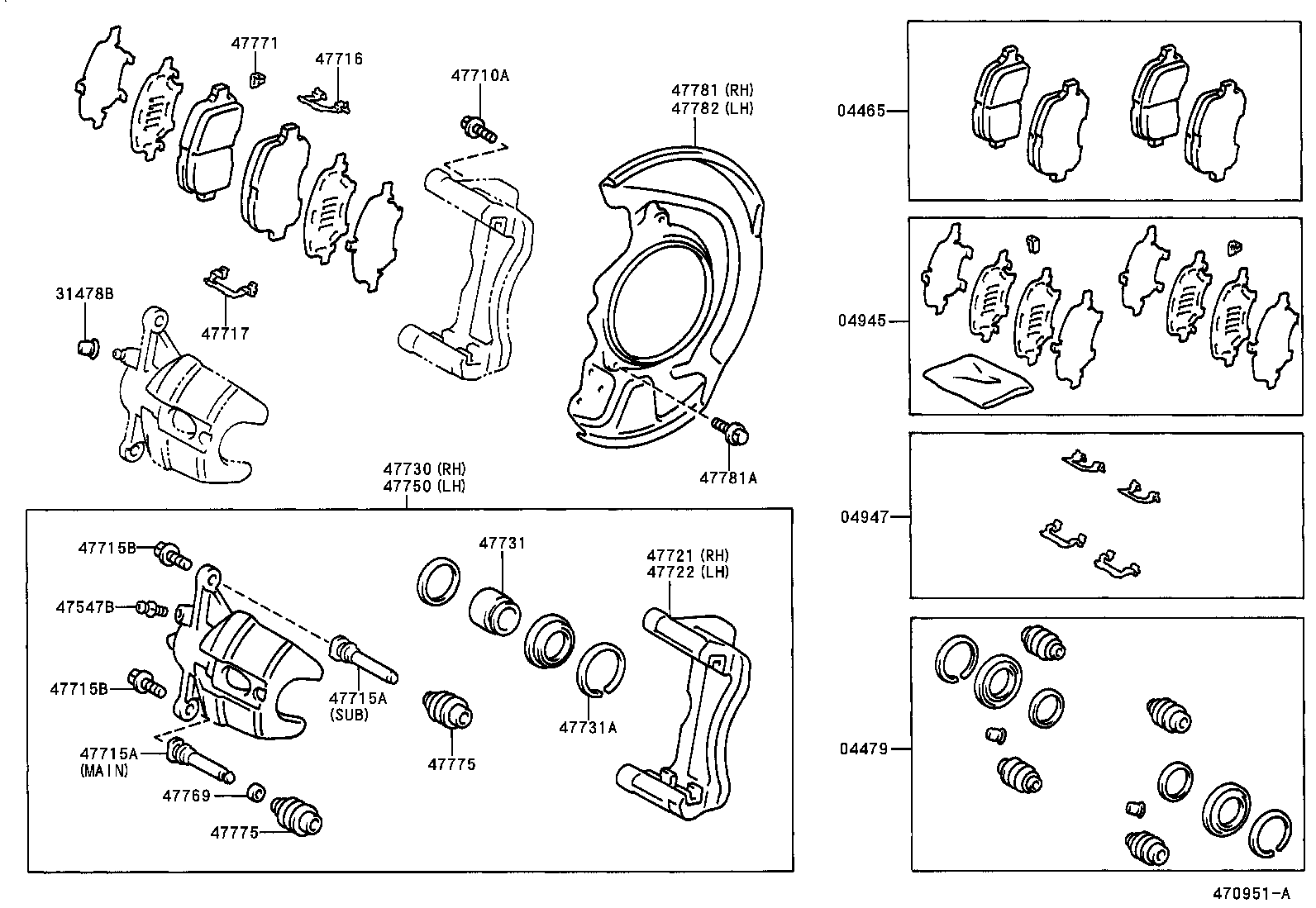 04491-33080 PAD KIT, DISC BRAKE, FRONT product image
