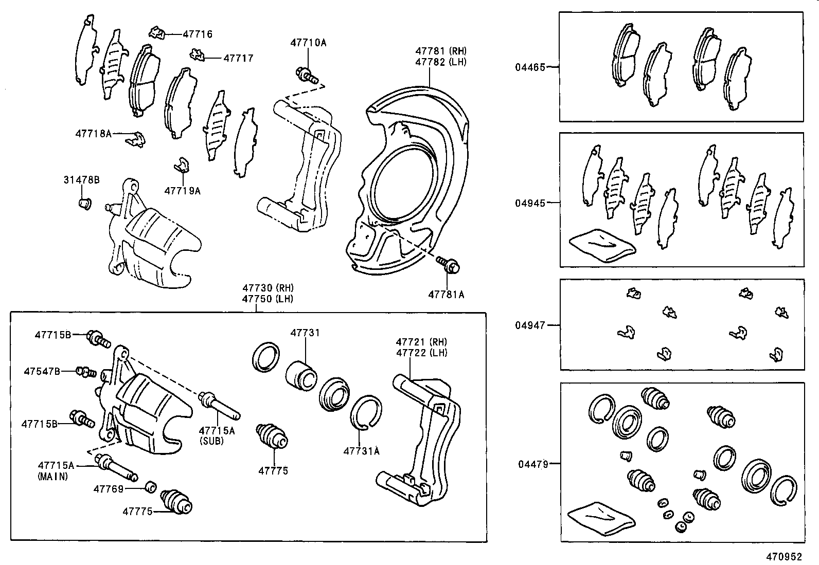 04491-33080 PAD KIT, DISC BRAKE, FRONT product image