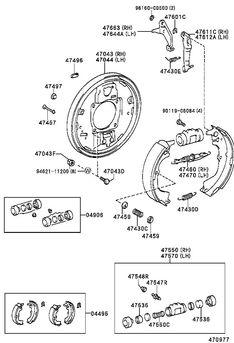 47044-28130 PLATE SUB-ASSY, BRAKE BACKING, REAR LH product image