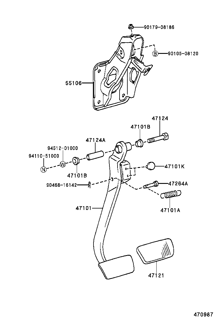 47101-47010 PEDAL SUB-ASSY, BRAKE product image