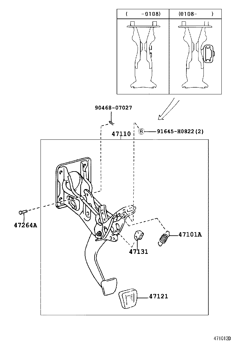 47110-60050 SUPPORT ASSY, BRAKE PEDAL product image