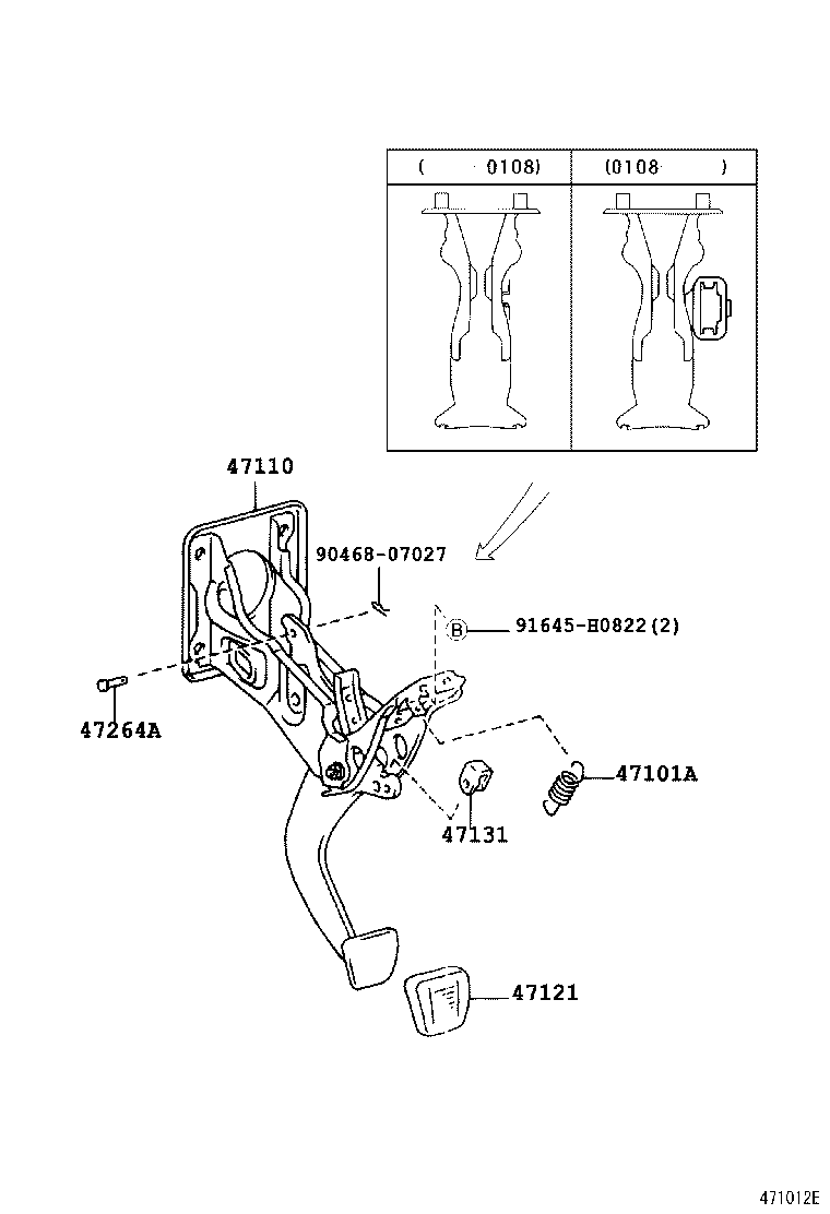 47110-60030 SUPPORT ASSY, BRAKE PEDAL product image