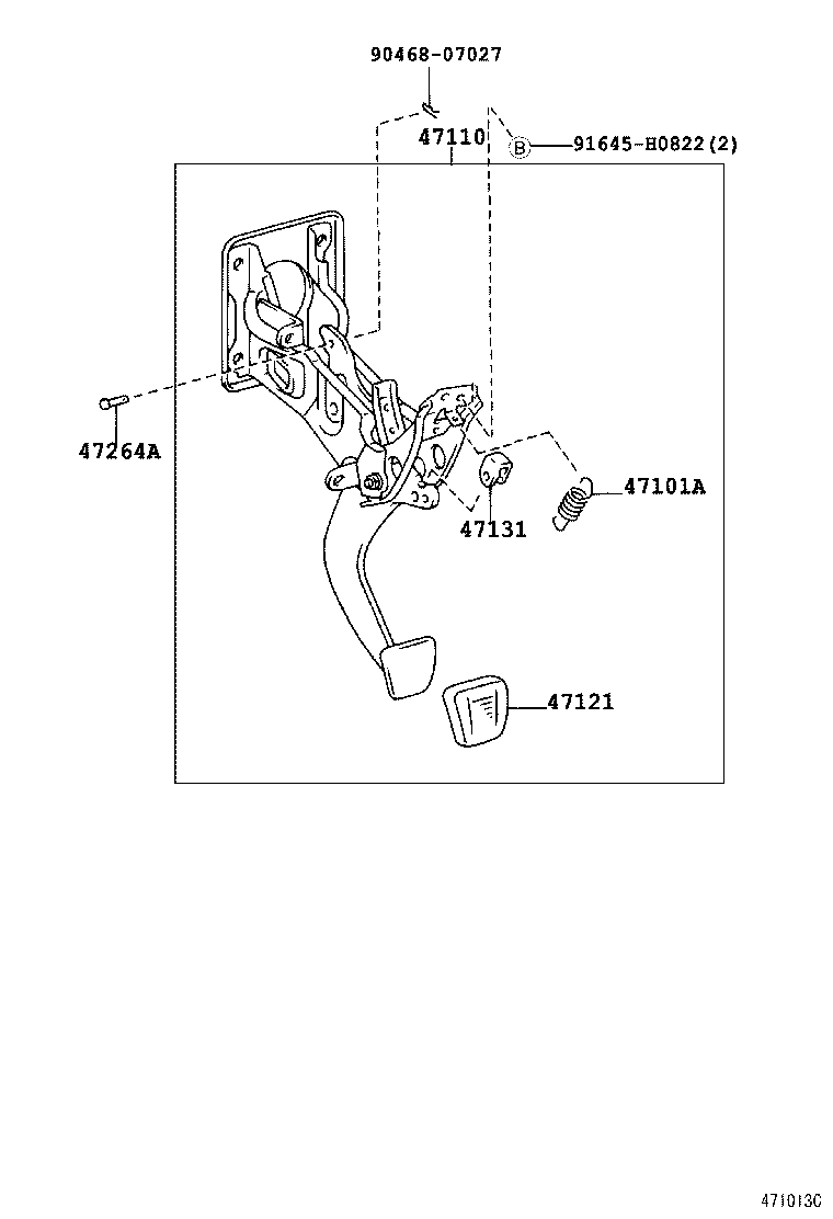 47110-60050 SUPPORT ASSY, BRAKE PEDAL product image