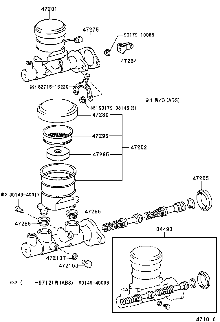 04493-16100 CYLINDER KIT, BRAKE MASTER product image