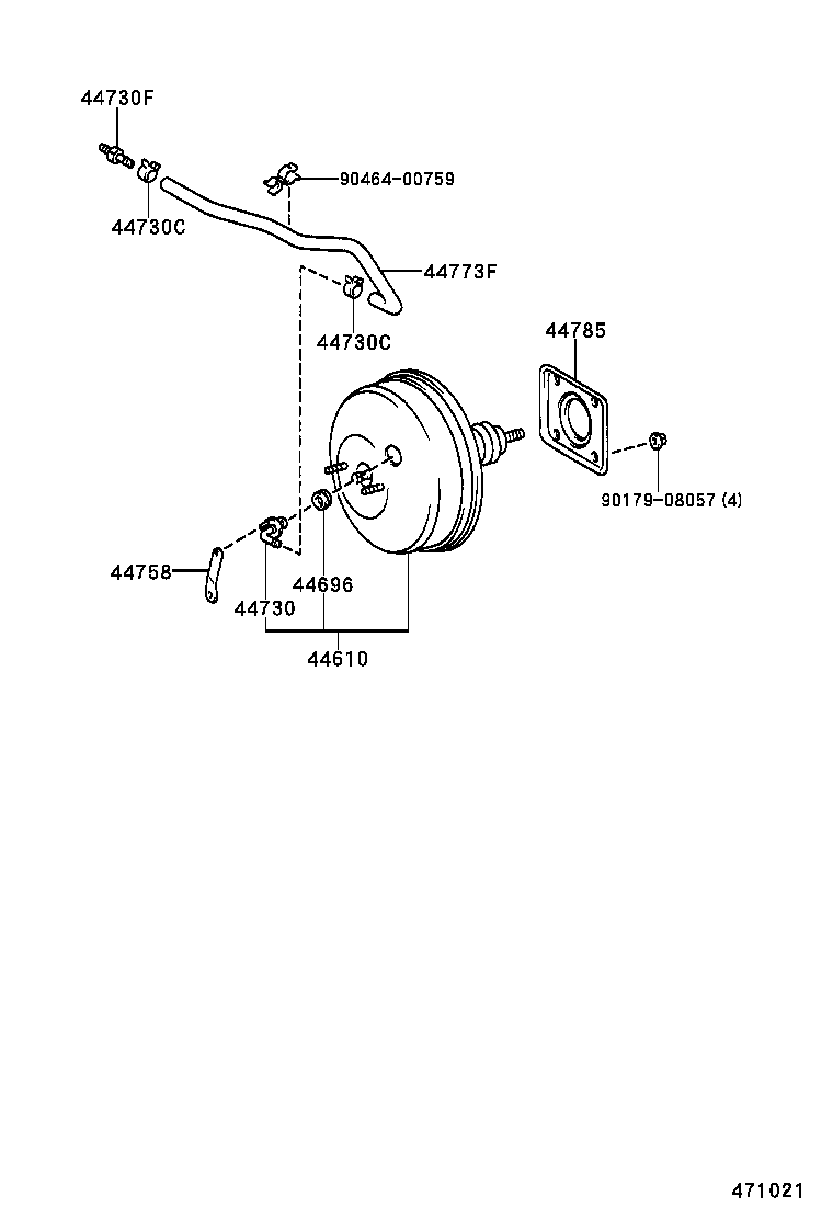 44772-60120 HOSE, CHECK VALVE TO BRAKE BOOSTER product image