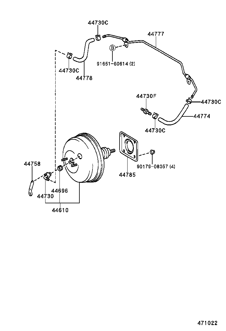 44772-60120 HOSE, CHECK VALVE TO BRAKE BOOSTER product image