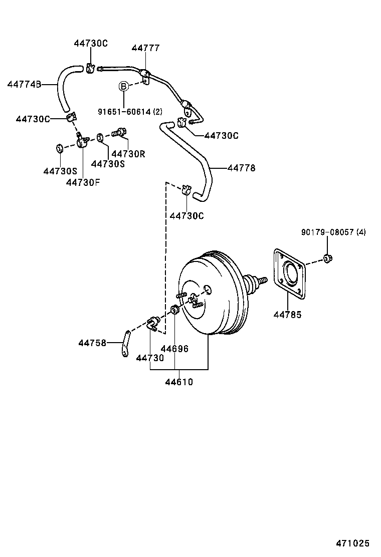 44772-60120 HOSE, CHECK VALVE TO BRAKE BOOSTER product image