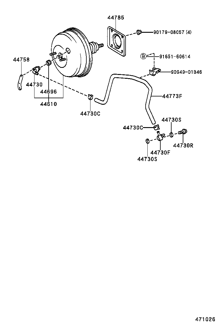 44772-60120 HOSE, CHECK VALVE TO BRAKE BOOSTER product image