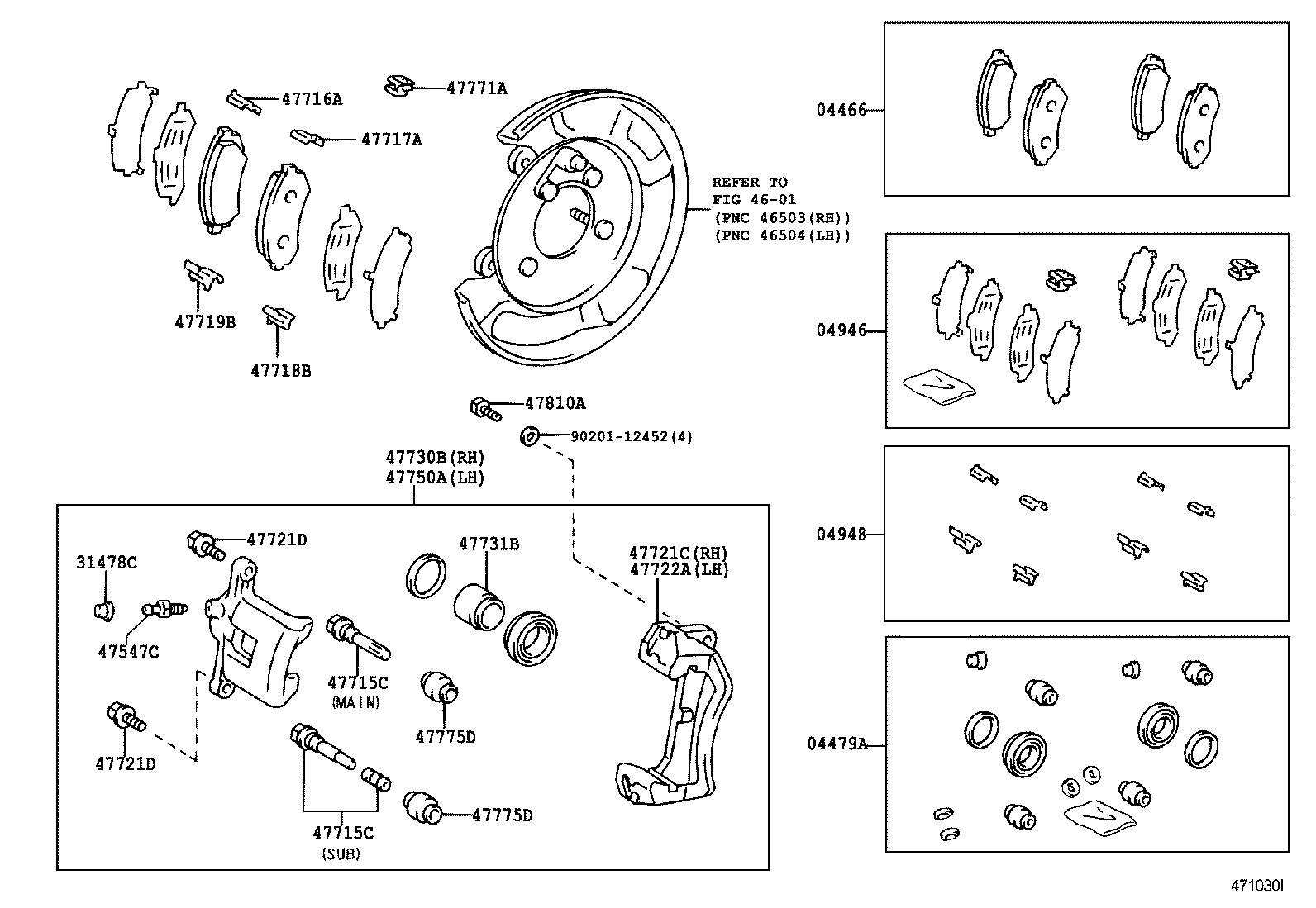 Toyota 04479-60090 CYLINDER KIT, DISC BRAKE, REAR