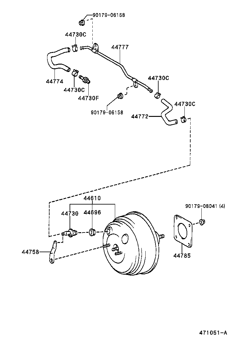 Toyota 44772-48020 HOSE, CHECK VALVE TO CONNECTOR TUBE