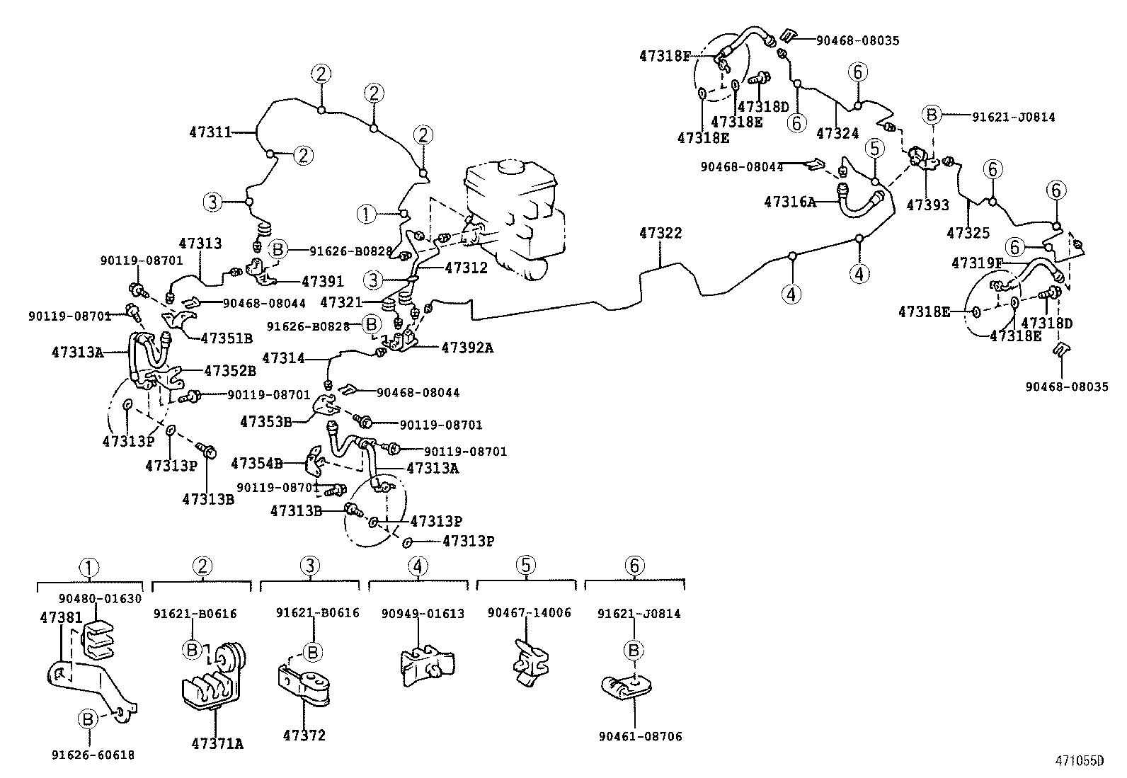 Toyota 47322-60740 TUBE, REAR BRAKE, NO.2