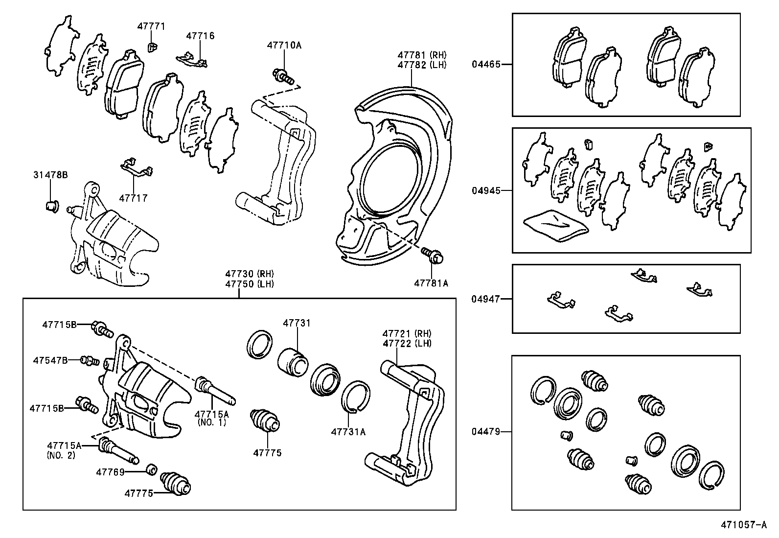 Toyota 47721-48010 MOUNTING, FRONT DISC BRAKE CYLINDER, RH