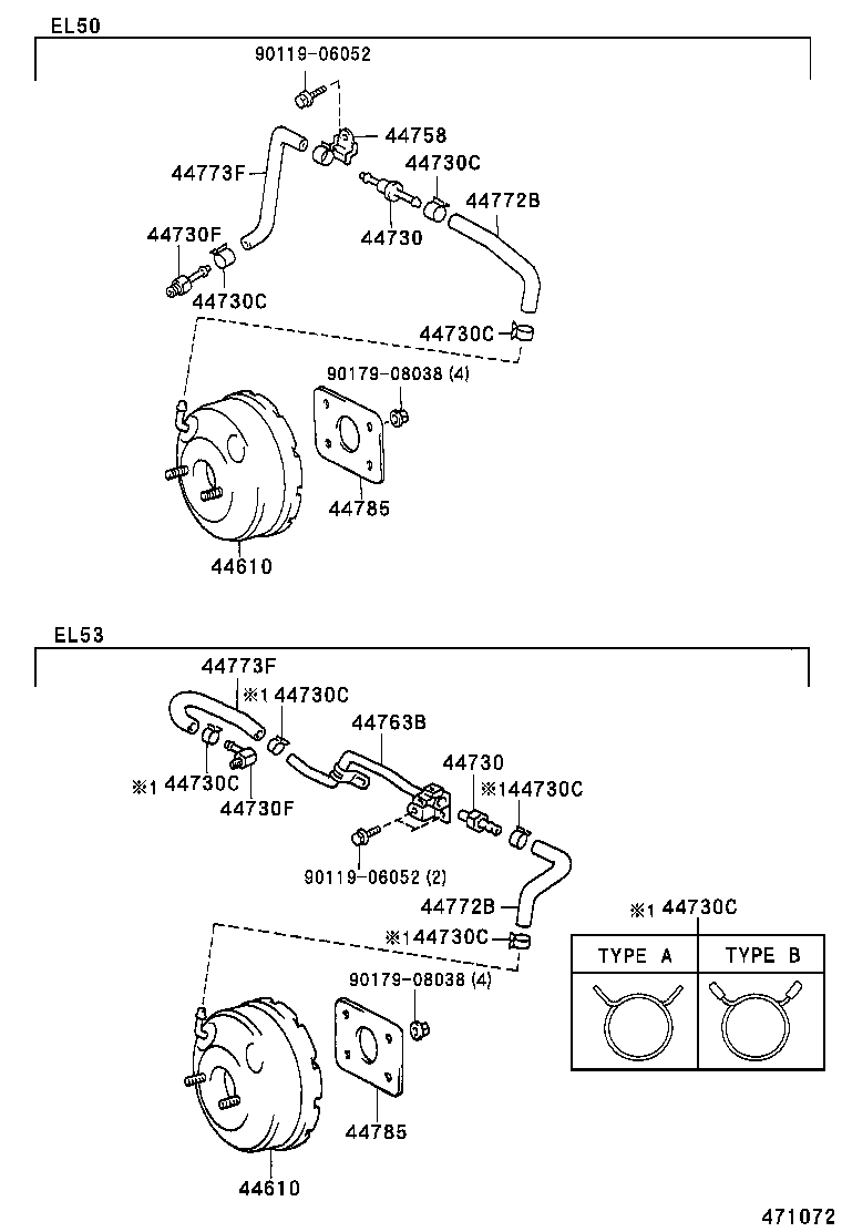 44772-16160 HOSE, CHECK VALVE TO BRAKE BOOSTER product image