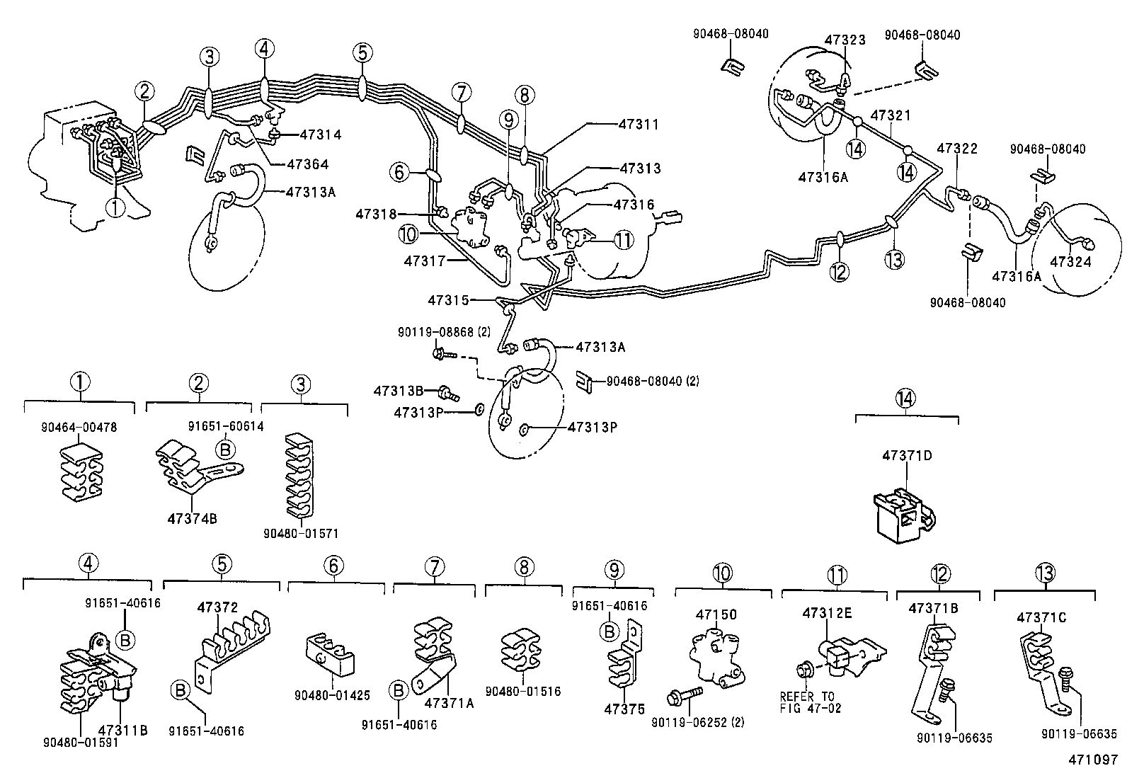 47159-12070 BRACKET, PROPORTIONING VALVE product image