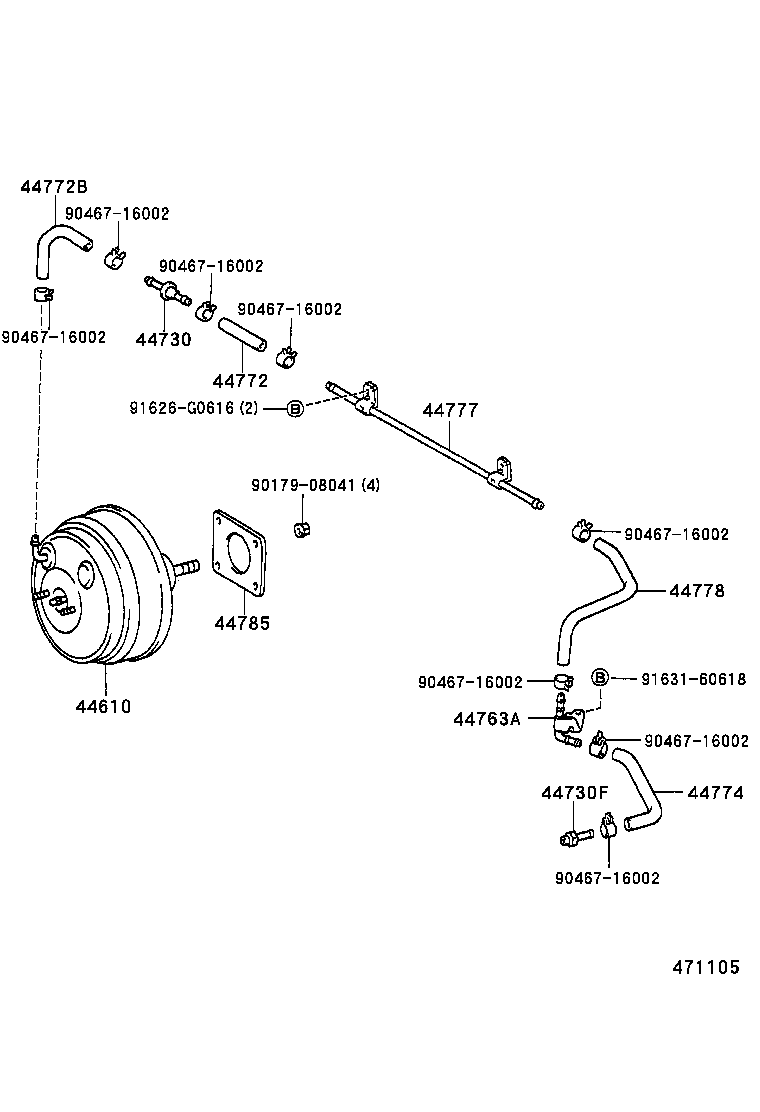 44774-30100 HOSE, UNION TO CONNECTOR TUBE product image