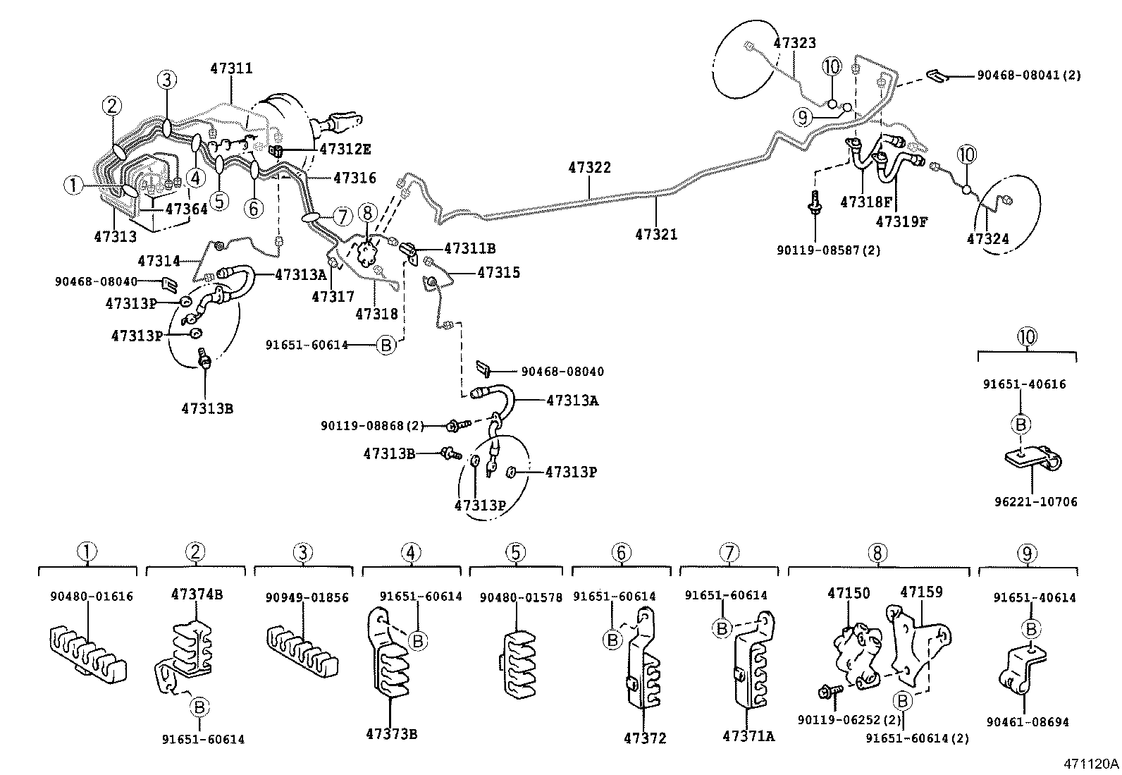 47313-12500 TUBE, FRONT BRAKE, NO.3 product image