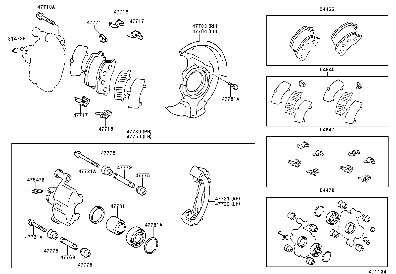 04947-02030 FITTING KIT, DISC BRAKE, FRONT product image