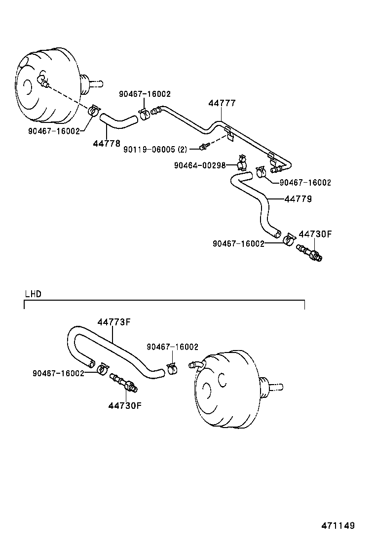44610-30840 BOOSTER ASSY, BRAKE product image