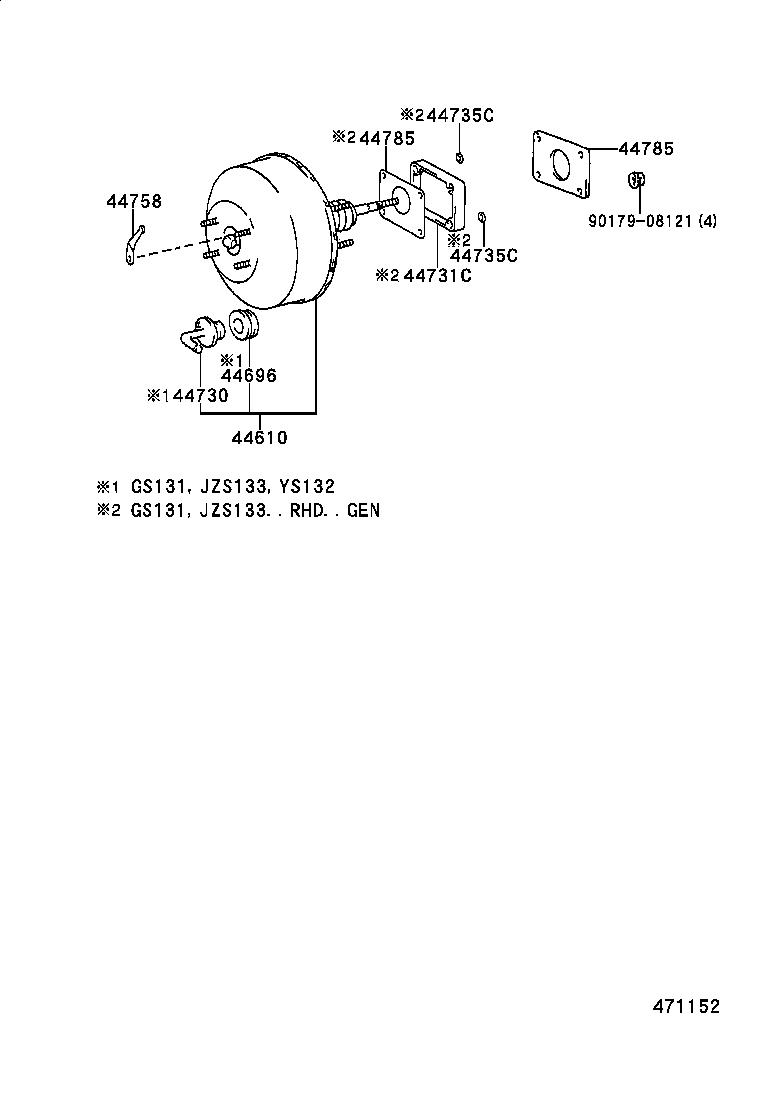 44610-30840 BOOSTER ASSY, BRAKE product image