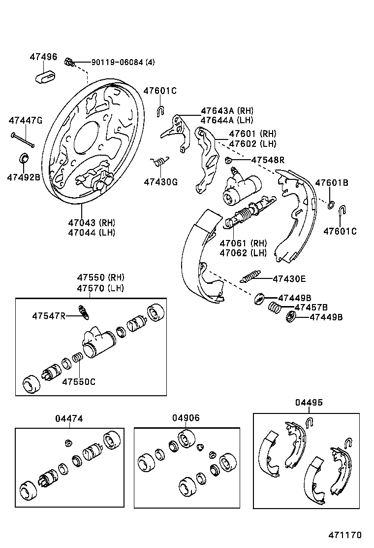 47044-20130 PLATE SUB-ASSY, BRAKE BACKING, REAR LH product image