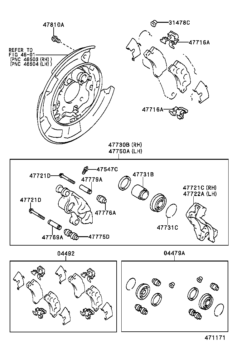 04492-20080 PAD KIT, DISC BRAKE, REAR product image