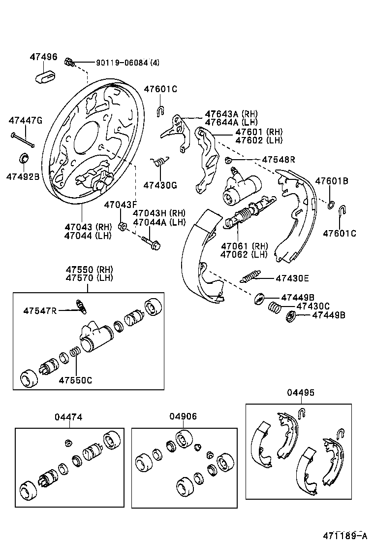 04495-12231 SHOE KIT, REAR BRAKE product image