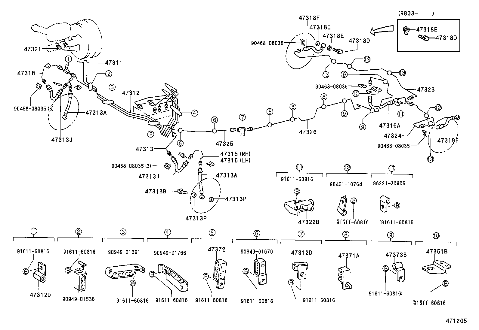 47311-28281 TUBE, FRONT BRAKE, NO.1 product image