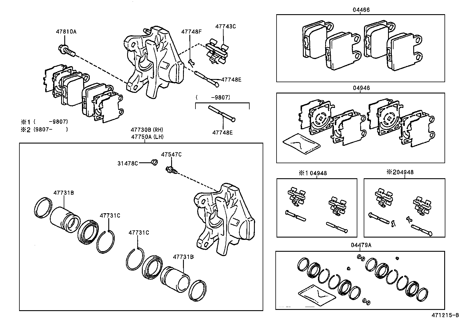 04466-51020 PAD KIT, DISC BRAKE, REAR product image