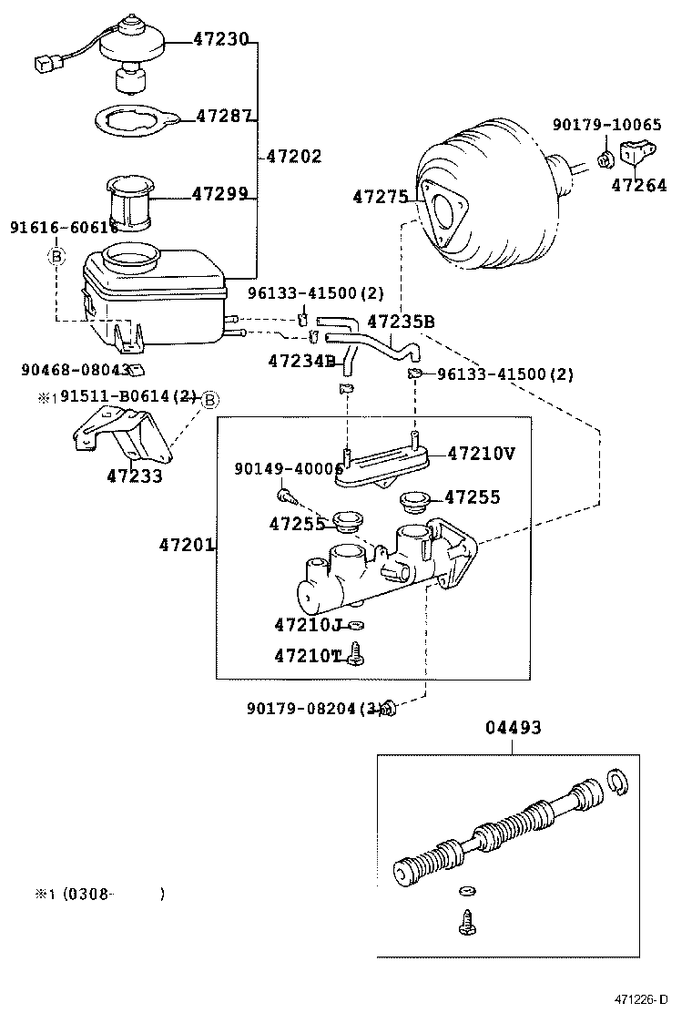 47201-44150 CYLINDER SUB-ASSY, BRAKE MASTER product image