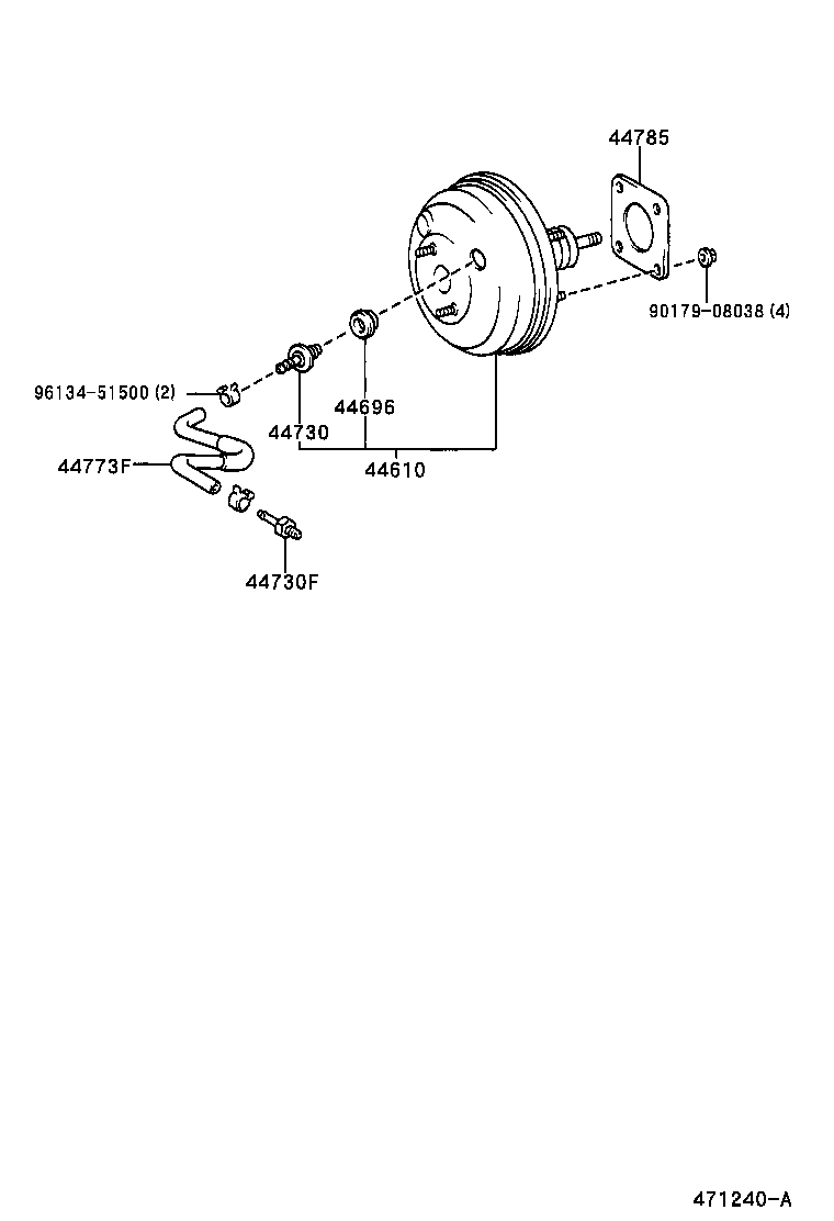 44610-32640 BOOSTER ASSY, BRAKE product image