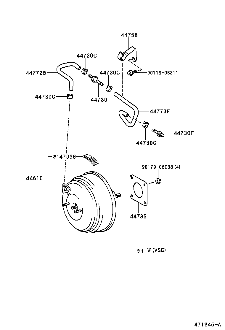 44610-33570 BOOSTER ASSY, BRAKE product image