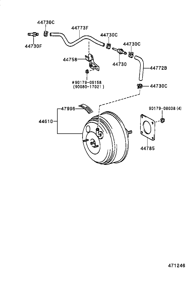 44772-33080 HOSE, CHECK VALVE TO BRAKE BOOSTER product image