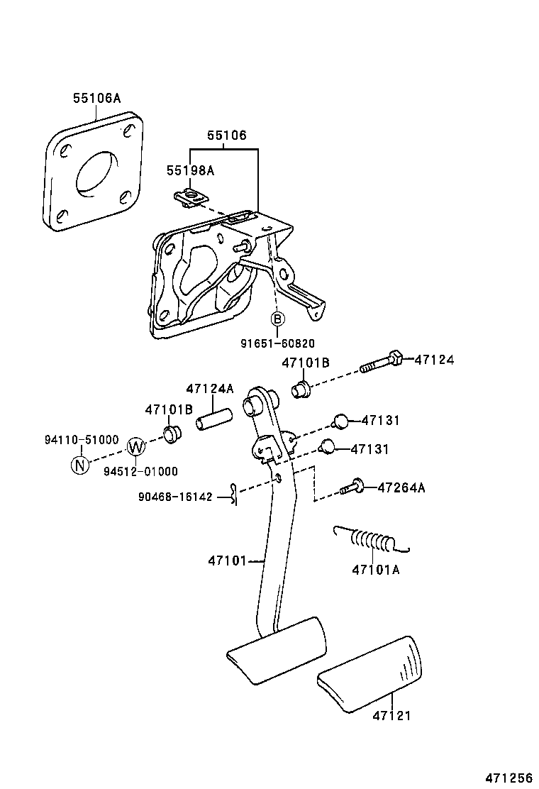 47101-44110 PEDAL SUB-ASSY, BRAKE product image