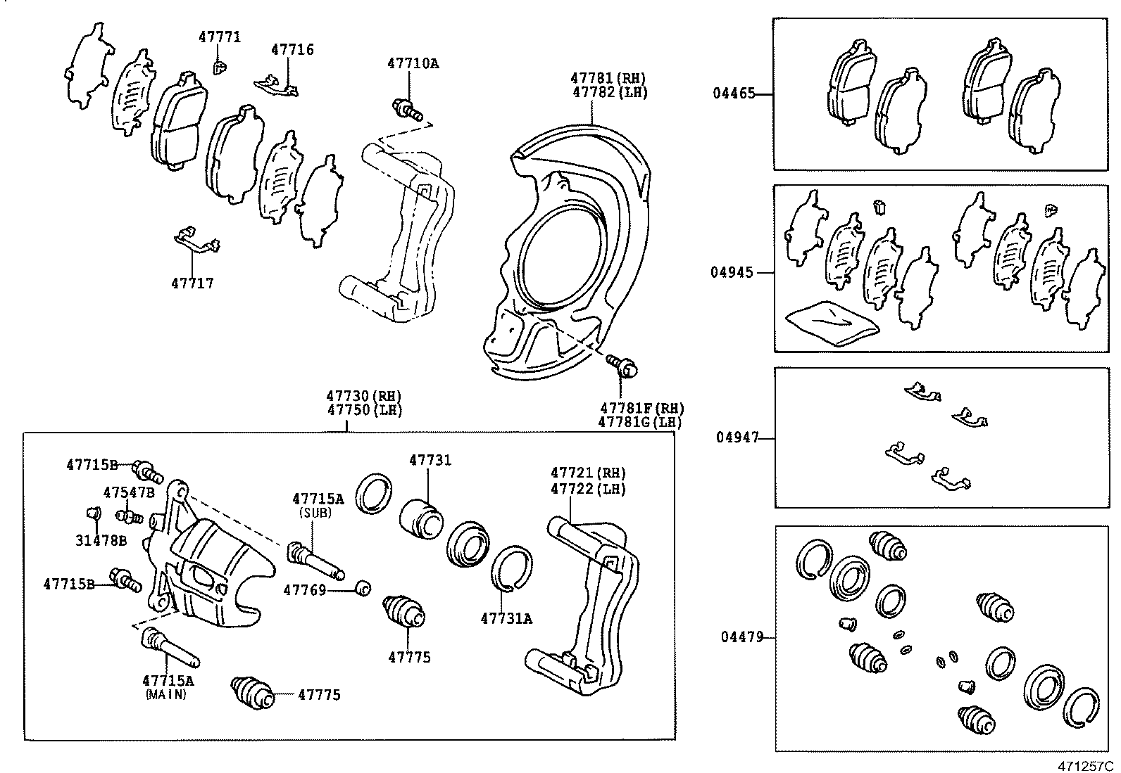 04479-33140 CYLINDER KIT, DISC BRAKE, FRONT product image